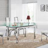 L806E Hot Product Clear White Glass Hot Product Extend Dining Glass Table