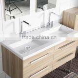 1200mm Wallhuang Vanity Cabinet With Double Bowl Polymarble Basin thumbnail-1