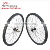 Boost carbon wheelset 35mm wide 25mm deep for mountain bike 27.5er, 650B MTB racing bike wheelset thru axle Novatec carbon wheel