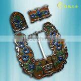 Flower-carved Pin Belt Buckle With Clip
