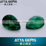 Lab created emeralds with excellent pear cut