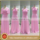 ASAJ-05 Real Photos Pleats Long Convertible Chiffon Dress Bridesmaid Dresses Quality Choice