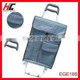 Functional Plaid Shopping Trolley Bags With 2 Wheels