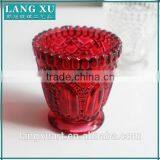Wholesale Red Crackle Glass Votive Frosted Candle Holder