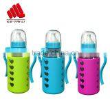 2016 Famous Glass Water Bottle Silicone Sleeve and Silicone Cap For Wholesale,BPA Free Glass Water Bottle With Silicone Sleeve thumbnail-1