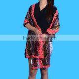 2015 New Hand Crochet Women Colorful Wrap Swing Shrug for Lady