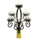 5 Arms Wrought Iron Wine Bottle Candle Holder thumbnail-1