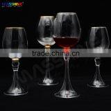 Manufacturer Wholesale Cheap Elegant Unusual Handmade Red Wine Glass With Gold Sliver Rim With Horn Shape Bottom thumbnail-4