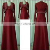 Red Ball and Long Sleeve Wedding Gown thumbnail-1