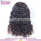Top 6a Quality 1b# Virgin Brazilian Hair Natural Wave Glueless Cap Lace Front Wig With Combs thumbnail-6