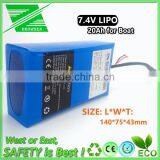 7.4V 20000mah Lithium Polymer Battery for Eagle Finder Bait Boat