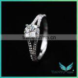 Engagement Rings Moissanite Rings With 6.5mm EF Loose Gemstone, Online Jewellery Wholesale Synthetic Diamond Rings thumbnail-1