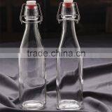 Round Olive Oil Glass Bottle With Stopper Clear Glass Bottle thumbnail-1