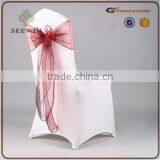 Transparent Cheap Organza Chair Cover thumbnail-4