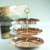 Stainless Steel Three Layer Metal Fruits Plate Leaf Decoration and Clourful thumbnail-6