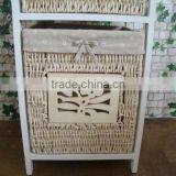Modern Practical Tall White Wooden Cabinet With 2 Drawer thumbnail-3