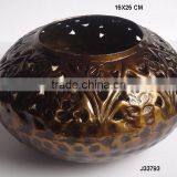 Aluminium Votive With Hand Cut Patterns in Antique Brass Finish Can Other Finishes Available thumbnail-1