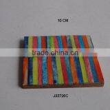 Multi Colour Bone Strip Coaster Available in Other Patterns and Colours thumbnail-1