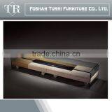 Luxury travertine marble&glass tv cabinet with wheel