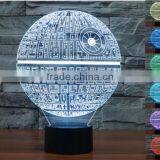 3D Death Star LED Night 7 Color Change Touch Switch Table Desk Lamp Light thumbnail-1