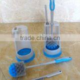 High Quality New Style Plastic Toilet Cleaning Brush With Holder Set thumbnail-6