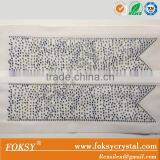 Bow Rhinestone Transfer Design Clear and Blue Stones Ribbon Cheer Bow Rhinestone Strip thumbnail-1