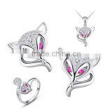 925 Sterling Silver Ruby Fox Stud Earrings Jewelry thumbnail-2