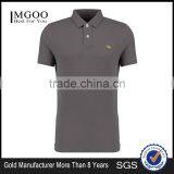 MGOO Fast Production Grey Plain Basic T Shirts Mens Solid Plain Polo Ribbed Neck thumbnail-1