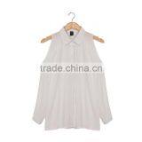 Women Off Shoulder Long Shirts Sexy Chiffon Tops Turn Down Collar Blouse Long Sleeve Casual Plus Size Blouse thumbnail-6