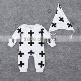 Baby Boy Girls Climb Clothing Romper New Fashion Cotton Design Garment Jumpsuit Set Hat Short-sleeved 2pcs Outfit Guangzhou Sale thumbnail-3