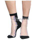 Hot Sales Colorful Ultrathin Transparent Beautiful Crystal Elastic Calcetines Short Women Socks Summer Sock Womens thumbnail-4