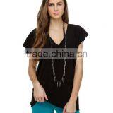 Ladies Top V-neck Tshirt FJ201218 thumbnail-1