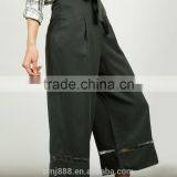 China Suppliers Women Tie Waist Trim Gaucho Pants thumbnail-2