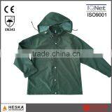 100% Polyester PVC Custom Waterproof Pocket Hooded Rain Jacket thumbnail-1