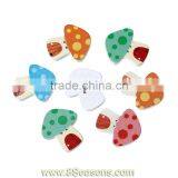 Wood Sewing Scrapbooking Button Mushroom Mixed Two Holes 24.0mm x 22.0mm, 100 PCs,Bulk thumbnail-1