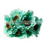 Terylene Artificial Chrysanthemum Flower Decoration Millinery Green 11.0cm(4 3/8") thumbnail-3