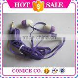 New Arrival Purple Silicone Plastic Speaker Flat Cable Wired Magic Sound Stereo In-ear Earbuds Earphone With Mic thumbnail-1