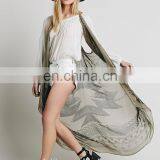 Maxi Style Printed Sleeveless Cardigan for Woman thumbnail-3