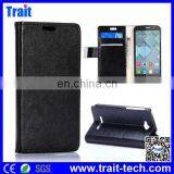 2015 Crazy Horse Flip Side Open Stand PC+ PU Leather WalletCase for Alcatel One Touch Pop C7