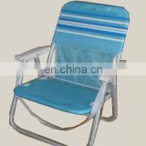 Steel folding chair with customer logo on back of the chair