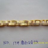 China factory link chain , Shining Silver and gold square custom metal link chain / stainless steel ball chain