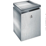 Public stainless steel wastebin