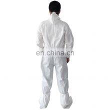 White Disposable Hooded Microporous Coveralls Safety Overall thumbnail-3