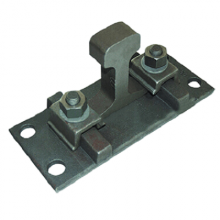 Casting Ribbed Baseplates/ Tie Plate With Double Shoulder With 4 Holes for Railroad Fastening thumbnail-2
