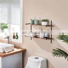 Floating Shelves Wall Mounted Rustic Wood Storage Wall Shelves 2 Tier for Bedroom Bathroom Living Room