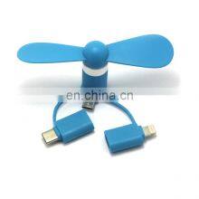 Custom Free Logo Portable 3 in 1 Type C Small USB Cooling Mini Cell Phone Fan thumbnail-3