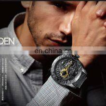 Biden 0129 Special Design Men Quartz Wrist Watches Gold Dial Analog Fashion Leather Cool Reloj de Los Hombres thumbnail-5