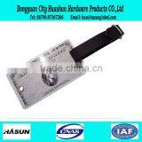 High Quality Rectangle Name ID Address Tags Black Leather Strap