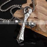 Titanium Sterling Steel Man Necklace Cross Charm Pendants Include 316L Stainless Steel Chains Paypal Accept thumbnail-2
