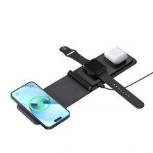 Portable 3 in 1 Wireless Charger Mobile Phones Foldable Fast Smart Magnetic Charging Convenient for IPhone 15 14 thumbnail-1